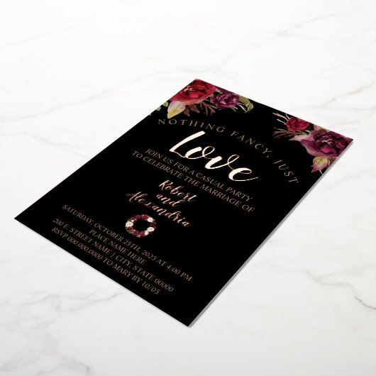 『ブルゴーファンシーニュ・フラワーズ』 箔招待状 (回転した状態)