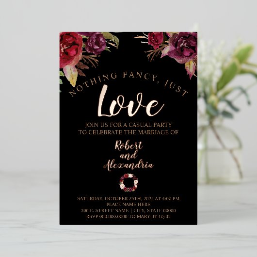 『ブルゴーファンシーニュ・フラワーズ』 箔招待状 (立ち正面)