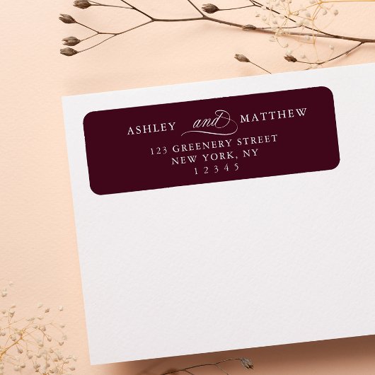 ブルゴーンドロマン渦巻形のチックライト差出人住所 ラベル