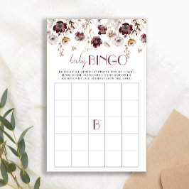 ブルゴーンドワイルドフラワーベビーシャワーベビーアイテムABCゲーム