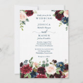 ブルゴ素朴ンディネービー結婚式招待状 招待状 (正面)