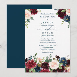 ブルゴ素朴ンディネービー結婚式招待状 招待状