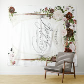 ブルゴ素朴ンディピンクローズフローラブライダルシャワー タペストリー (インサイチュ(横))