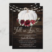 ブルゴ素朴ンディフローラ秋インラブブライダルシャワー 招待状 (正面/裏面)