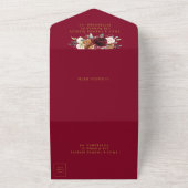 ブルゴ素朴ンディ赤面錆アイボリーフローラ結婚ズ   オールインワン招待状 (外側)