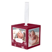 ブルゴ素朴ンディ・フォトコラージュ・スノー キューブオーナメント (正面アングル)