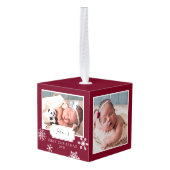 ブルゴ素朴ンディ・フォトコラージュ・スノー キューブオーナメント (裏面アングル)