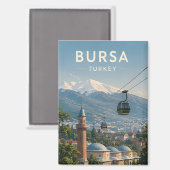 🏔️ ブルサ トルコ 旅行 山景色 マグネット (正面/裏面)