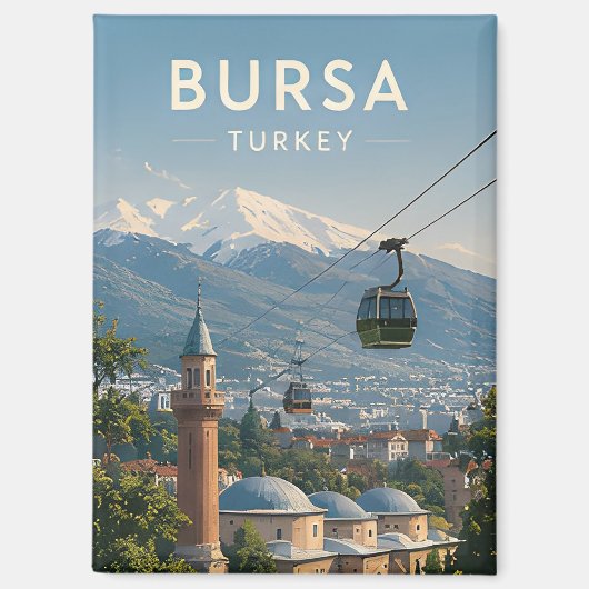 🏔️ ブルサ トルコ 旅行 山景色 マグネット (正面)