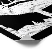 ブルシャツブルおもしろいエルクディアバックボウ狩りフン ポスター (角)