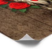 ブルシュガースカルとレッドローゼオンウッドグラフィック ポスター (角)