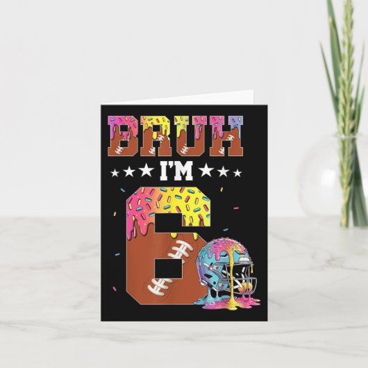 ブルシュ6誕生日ボーイサッカーアイスクリームドリップ6 Ye カード (正面)