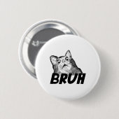 ブルショックを受けたおもしろいGASP猫 缶バッジ (正面&裏面)