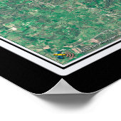 ブルショールズレイクアーカンソー州 – ミズーリ衛星地図 ポスター (角)