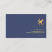 ブルシンプルーミニマリスト金ゴールドライン物流 名刺 (裏面)