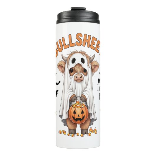 ブルシートハイランドカウーおもしろい幽霊 タンブラー (正面)