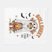 ブルシートハイランドカウーおもしろい幽霊 フリースブランケット (正面(横))