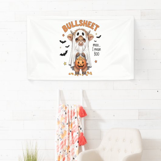 ブルシートハイランドカウーおもしろい幽霊 横断幕 (インサイチュ)