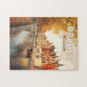 ブルジェスベルギーイラストレーショントラベルアートヴィンテージ ジグソーパズル (横)