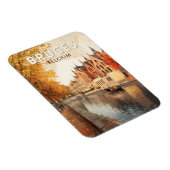 ブルジェスベルギーイラストレーショントラベルアートヴィンテージ マグネット (右側)