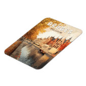 ブルジェスベルギーイラストレーショントラベルアートヴィンテージ マグネット (左側)