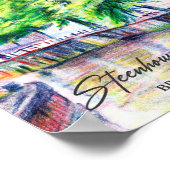 ブルジェスベルギー水絵を描色の旅行 ポスター (角)