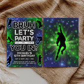 ブルジャンプトランポリンパークグロー誕生日招待状 招待状