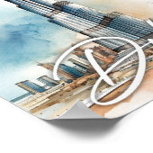 ブルジュカリファドバイ水の色絵を描の旅行 ポスター (角)