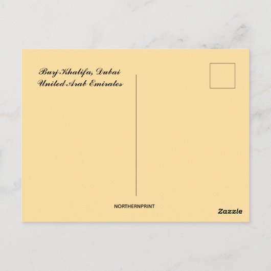 ブルジュカリファドバイ統一されたアラブ首長国連邦 ポストカード (裏面)