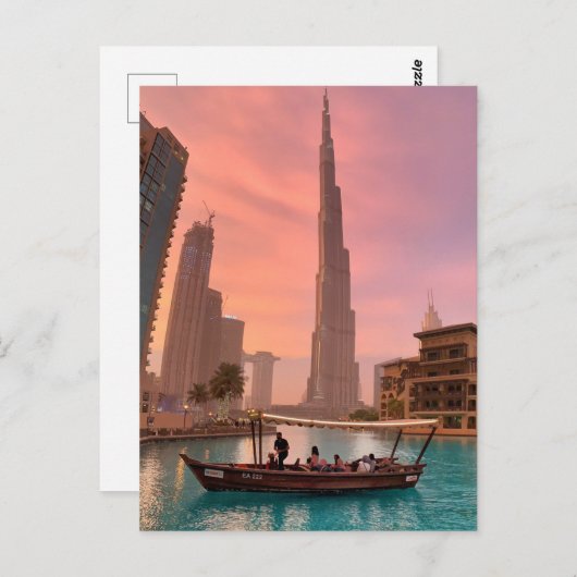 ブルジュカリファボートレイクシティスケープ ポストカード (正面/裏面)