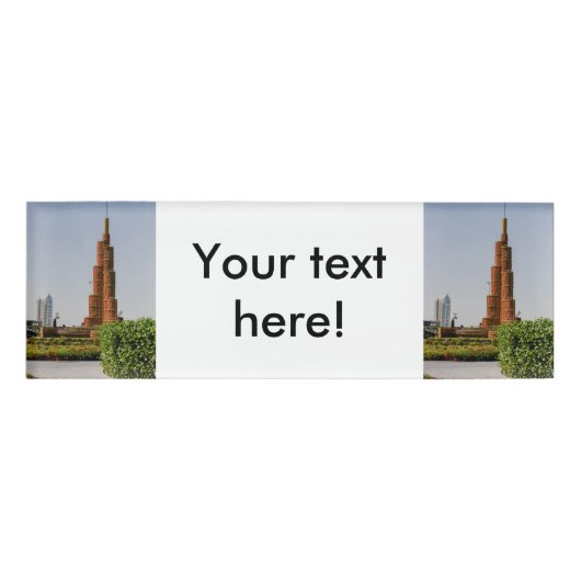 ブルジュカリファ，ドバイミラクルガーデン 名札 (正面)