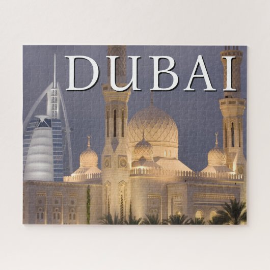 ブルジュ・アル・アラブ |ドバイのモスク夕べ ジグソーパズル (横)