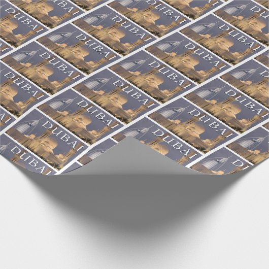 ブルジュ・アル・アラブ |ドバイのモスク夕べ ラッピングペーパー (角)