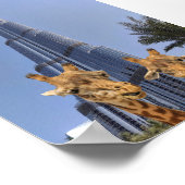 ブルジュ・ハリファの壁画にクイックなキリン ポスター (角)