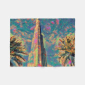 ブルジュ・ハリファ絵画ス フリースブランケット (正面(横))