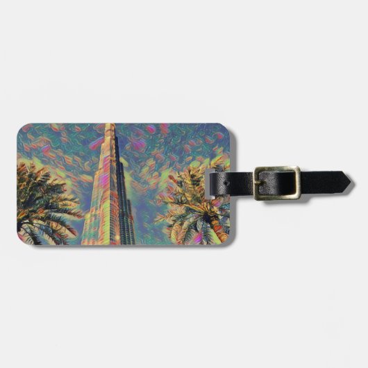 ブルジュ・ハリファ絵画ス ラゲッジタグ (正面横)