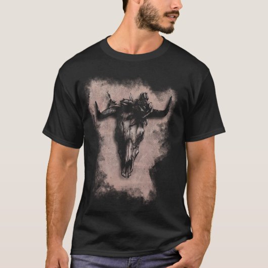 ブルスカルとバラ Tシャツ (正面)