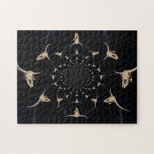 ブルスカルウエスタンカウボーイ抽象芸術カントリーヴィンテージ ジグソーパズル (横)