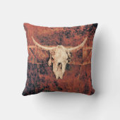 ブルスカルウエスタンカントリーブラウンブラックア素朴ート クッション (裏面)