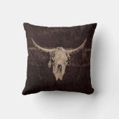 ブルスカルウエスタンカントリーブラウンベージュオールド素朴 クッション (裏面)