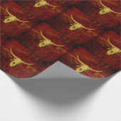 ブルスカルウエスタンカントリーブラウン素朴パターン ラッピングペーパー (角)