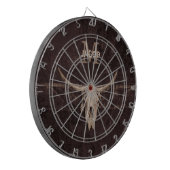 ブルスカルウエスタンブラウンベージュオールドモノ素朴グラム ダーツボード (正面左)