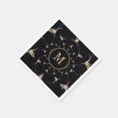 ブルスカルカウボーイモノグラムブラウンヴィンテージ国 スタンダードカクテルナプキン (角)