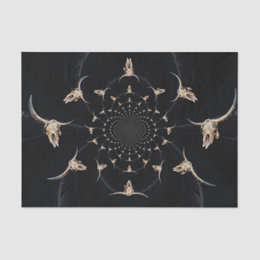 ブルスカルカウボーイ抽象芸術ブラウンカントリーヴィンテージ 薄葉紙 (正面)