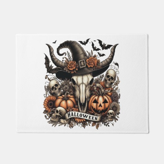 ブルスカルハロウィンカウズ ドアマット (正面)