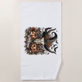ブルスカルハロウィンカウズ ビーチタオル (正面)