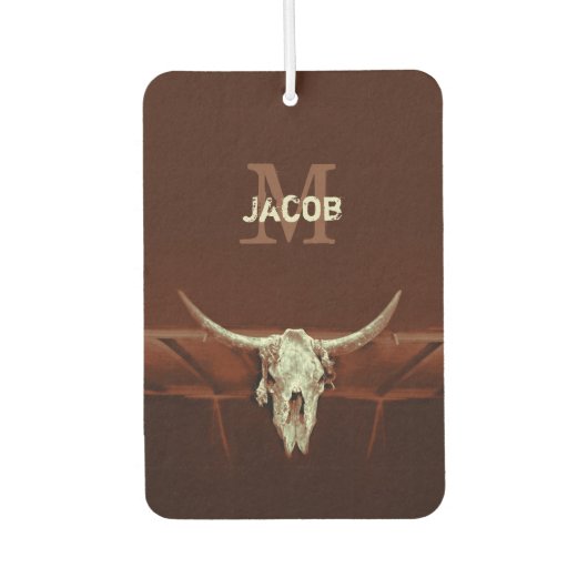 ブルスカルブラウンカントリー素朴ウエスタンモノグラム カーエアーフレッシュナー (正面)