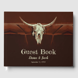 ブルスカル結婚ズウエスタンブラウン素朴カントリー ゲストブック