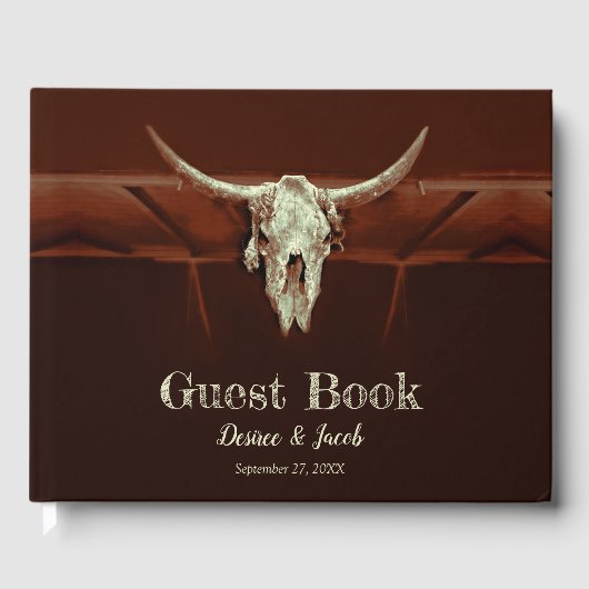 ブルスカル結婚ズウエスタンブラウン素朴カントリー ゲストブック (正面)