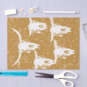 ブルスカル金ゴールドホワイトエレガントグリッターパターン 薄葉紙 (クラフト)